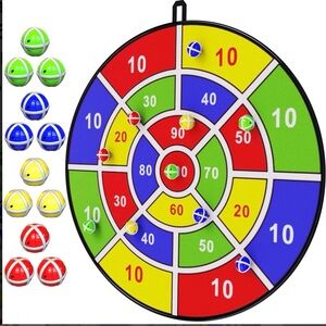 Kids Magnetic Dartboard Toy Set - Multi-Color